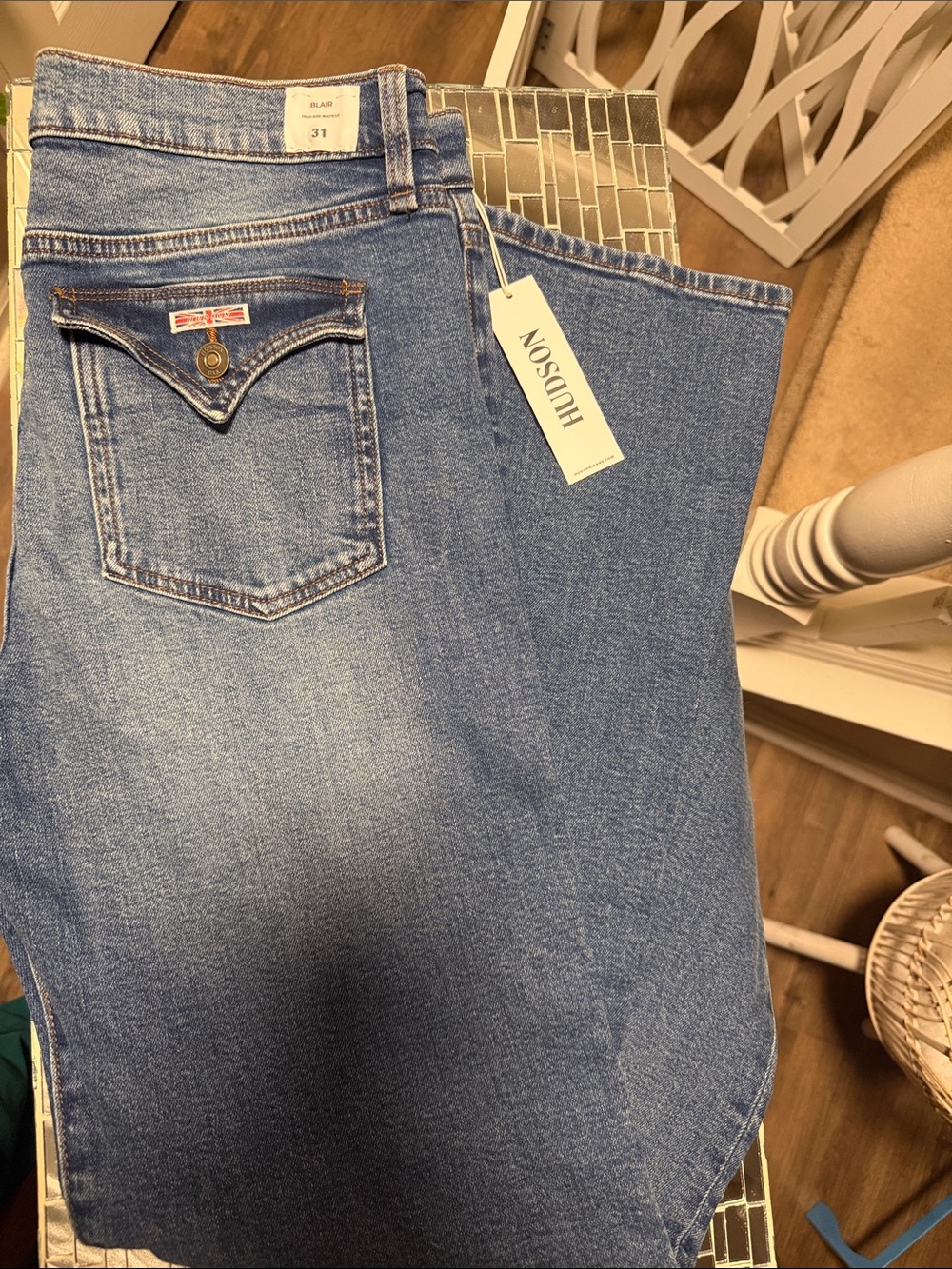 Hudson Jeans High-Rise Light Medium Blue Women's Denim
